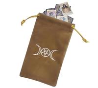 Custodia per tarocchi, borsa Oracle in velluto, sacco con stampa stella lunare, 18 x 9 cm, robusto, chiusura morbida con coulisse, supporto mistico compatto, uso spirituale di rune dadi, Motivo 1