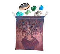Custodia per tarocchi, borsa per tarocchi in velluto con motivo regina dei fiori, 12,7 x 17,8 cm, borsa per carte Oracle, porta dadi porta carte per tarocchi, sacchetti per gioielli, con coulisse,