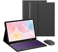 Custodia per tastiera per Samsung Galaxy Tab A9 Plus/A9 11'' 2023, custodia per tablet Samsung A9 Plus con slot per penna, tastiera rimovibile retroilluminata a 7 colori con mouse (SM-X210/X216/X218