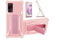 Custodia per TCL 40 NXTPAPER 5G Coque Custodia Case Ibrida [Con protezione dello schermo in vetro temperato] [supporto magnetico pieghevole] [resistente alle impronte digitali smerigliato] Rosa