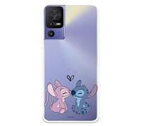 Custodia per TCL 40 SE ufficiale Disney Angel & Stitch Bacio per proteggere il tuo cellulare. Custodia per TCL in silicone trasparente flessibile con licenza ufficiale di Lilo & Stitch