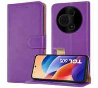 Custodia per TCL 605/60 SE, custodia a portafoglio in pelle con chiusura magnetica [protezione RFID e slot per schede] e [cavalletto] custodia per TCL 605/60 SE, viola