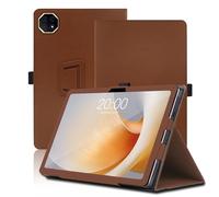 Custodia per Teclast T65 Plus 13.4 Pollici, Cover Tablet Teclast T65 Plus, Copertura Protettiva Pieghevole con Supporto per Matita e Cinturino da Polso, Protezione Completa. (Marrone)