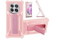 Custodia per Tecno Camon 30 Premier Coque Custodia Case Ibrida [Con protezione dello schermo in vetro temperato] [supporto magnetico pieghevole] [resistente alle impronte digitali smerigliato] Rosa