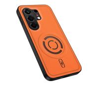 Custodia per Tecno Camon 50 Pro 5G, ultra sottile con texture in tessuto, anello magnetico integrato, protezione in TPU morbido, compatibile con ricarica wireless per Tecno Camon 50 Pro 5G-Arancione