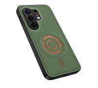 Custodia per Tecno Camon 50 Pro 5G, ultra sottile con texture in tessuto, anello magnetico integrato, protezione in TPU morbido, compatibile con ricarica wireless per Tecno Camon 50 Pro 5G-Verde