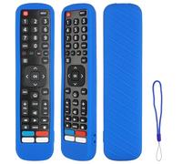 Custodia per telecomando in silicone compatibile con Hisense EN2BI27H EN2BF27H EN2BB27H EN2X27HS EN2D27 EN2AK27H TV telecomando copertura protettiva antiurto con cordino (blu)