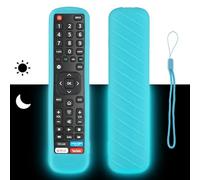 Custodia per telecomando in silicone compatibile con Hisense EN2BI27H EN2BF27H EN2BB27H EN2X27HS TV telecomando copertura protettiva antiurto con cordino (blu fluorescente)