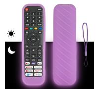 Custodia per telecomando in silicone compatibile con Hisense EN2G30H EN2D30H EN2J30H EN2N30H EN2N30H EN2A30 EN2P30H TV telecomando antiurto con cordino (viola fluorescente)