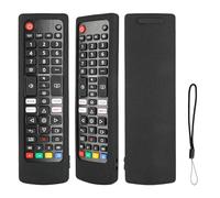 Custodia per telecomando in silicone compatibile con LG AKB73715601 AKB75095308 AKB74915324 AKB75095307 AKB73975709 AKB73975757 TV con telecomando antiurto custodia protettiva con cordino (Nero)