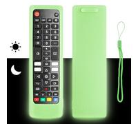 Custodia per telecomando in silicone compatibile con LG AKB74915324 AKB76037605 AKB74475481 AKB75375608 TV telecomando copertura protettiva antiurto con cordino (verde fluorescente)