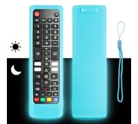 Custodia per telecomando in silicone compatibile con LG AKB76037605 AKB75675301 AKB74915346 AKB75095308 TV telecomando copertura protettiva antiurto con cordino (blu fluorescente)