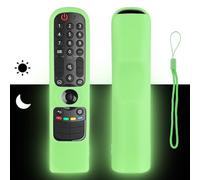 Custodia per telecomando in silicone compatibile con LG AN-MR21GA AN-MR22GA AN-MR23GA AN-MR24GA TV Magia telecomando copertura protettiva antiurto con cordino (verde fluorescente)