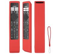 Custodia per telecomando in silicone compatibile con Philips HR45B-GJ01 BRC0984501 HR45B-GJ06 YKF474-B013 TV telecomando copertura protettiva antiurto con cordino (Rosso)