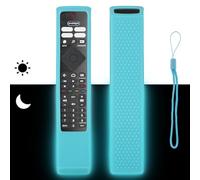 Custodia per telecomando in silicone compatibile con Philips HR45B-GJ01 BRC0984501 HR45B-GJ06 YKF474-B013 TV telecomando copertura protettiva antiurto con cordino (Blu Fluorescente)