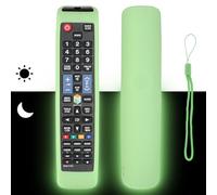 Custodia per telecomando in silicone compatibile con Samsung AA59-00790A AA59-00582A BN59-01198Q BN59-01198C TV telecomando copertura protettiva antiurto con cordino (Verde fluorescente)