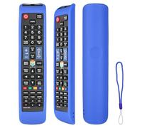 Custodia per telecomando in silicone compatibile con Samsung AA59-00790A AA59-00582A BN59-01198Q BN59-01198C TV telecomando copertura protettiva antiurto con cordino (Blu)