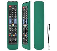 Custodia per telecomando in silicone compatibile con Samsung AA59-00790A AA59-00582A BN59-01198Q BN59-01198C TV telecomando copertura protettiva antiurto con cordino (Verde)