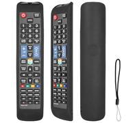 Custodia per telecomando in silicone compatibile con Samsung AA59-00790A AA59-00582A BN59-01198Q BN59-01198C TV telecomando copertura protettiva antiurto con cordino (Nero)