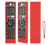 Custodia per telecomando in silicone compatibile con Sony RMF-TX200U RMF-TX200E RMF-TX200U RMF-TX200B RMT-TX100B TV telecomando Custodia antiurto con cordino (rosso)