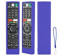 Custodia per telecomando in silicone compatibile con Sony RMF-TX310E RMF-TX200E RMT-TX100D RMT-TX102D RMT-TX300E TV Telecomando Cover protettiva antiurto con cordino (Blu)