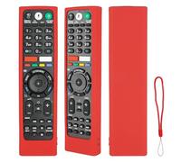 Custodia per telecomando in silicone compatibile con Sony RMF-TX310E RMF-TX200E RMT-TX100D RMT-TX102D RMT-TX300E TV Telecomando Cover protettiva antiurto con cordino (Rosso)