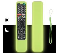 Custodia per telecomando in silicone compatibile con Sony RMF-TX500P RMF-TX500U RMF-TX500E RMF-TX600U RMF-TX600P RMF-TX600E TV Telecomando Custodia antiurto con cordino (giallo fluorescente)
