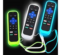 Custodia per telecomando Roku, custodia per TCL Roku TV Steaming Stick/Hisense/Express controller di ricambio universale in silicone per la pelle che si illumina al verde scuro blu bianco