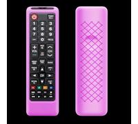 Custodia per telecomando Samsung TV, cover per telecomando Samsung Smart TV, universale, in silicone, con cordino che si illumina al buio, viola