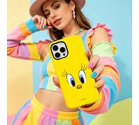 Custodia per telefono a forma di uccellino giallo carino, con superficie lucida e design aggiornato, compatibile con iPhone 11, 12, 13, 14, 15, 16, 17 Pro Max, A16, A17, A15, A14, A55, A56, A35, A36,