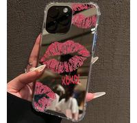 Custodia per telefono a specchio con motivo a labbra rosse di moda, resistente agli urti, con testo "XOXO", anti-graffio, regalo per compleanni, feste, primavera, versione internazionale, non la versi