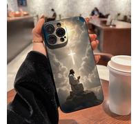 Custodia per telefono antiurto con bordo liscio e foro di precisione, dipinta con croce di Gesù, compatibile con iPhone P14 Pro Max, 3D P13 cartoni animati P11 Dipinto P12 Antiurto XR cartoni animati