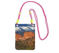 Custodia per telefono cellulare da donna, borsa a portafoglio con tracolla fucusia Pikes Peak Colorado custodia da viaggio