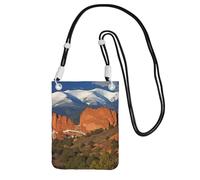 Custodia per telefono cellulare da donna, borsa a portafoglio con tracolla nera Pikes Peak Colorado, nera, taglia unica