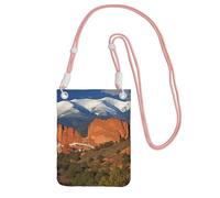 Custodia per telefono cellulare da donna, borsa a portafoglio con tracolla rosa Pikes Peak Colorado da viaggio