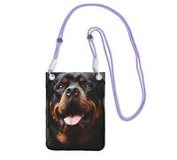 Custodia per telefono cellulare da donna, borsa a portafoglio con tracolla viola Cool Rottweiler Dog Art Travel Pouch