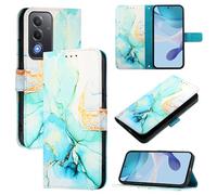Custodia per telefono compatibile con OPPO A5 5G all'estero/A3 PRO 5G all'estero/OPPO A3 PRO 5G India/OPPO A80 5G Europa/OPPO K12X 5G all'estero Marmo Antiurto Pelle Flip Folio Book Wallet Case, Verde