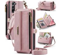 Custodia per telefono compatibile con Samsung Galaxy S21 4G/5G antiurto con funzione supporto rosa