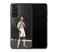 Custodia per telefono compatibile con Samsung Galaxy S21 FE - Cristiano Ronaldo - Momento di Gloria - Sublimazione HD - Silicone Nero - Cover in Folie
