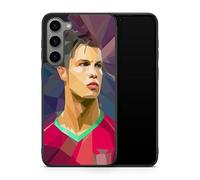 Custodia per telefono compatibile con Samsung Galaxy S23 FE - Cristiano Ronaldo - Momento di Gloria - Sublimazione HD - Silicone Nero - Cover in Folie