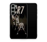 Custodia per telefono compatibile con Samsung Galaxy S25 FE - Cristiano Ronaldo - Momento decisivo - Sublimazione HD - Silicone Nero - Custodia per telefono in Folie