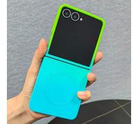 Custodia per telefono con blocco di colore magnetico sfumato, compatibile con Samsung Galaxy Z Flip 7 Z Flip6 ZFlip 5 ZFlip4 ZFlip 3 5G, supporta la ricarica senza fili, custodia posteriore in silicon