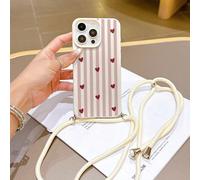 Custodia per telefono con cordino regolabile e tracolla, a righe verticali rosa vivace, custodia protettiva in TPU leggera e antiurto per telefoni Apple IPhone X/XS,iPhone 12,iPhone 12 Pro,iPhone 12 P