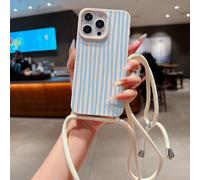 Custodia per telefono con cordino regolabile e tracolla, a righe verticali rosa vivace, custodia protettiva in TPU leggera e antiurto per telefoni Apple IPhone X/XS,iPhone 12,iPhone 12 Pro,iPhone 12 P