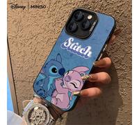 Custodia per telefono con design della coppia Stitch e Angel di Lilo & Stitch Disney, adatta per iPhone 17/17 Pro/17 Pro Max/17 Air/16/15/14/13/12/11/X, custodia per iPhone 17 Pro Max, custodia per iP