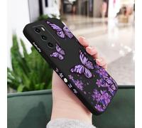 Custodia per telefono con farfalle viola per Huawei P40 P50 P30 P20 Pro Lite Nova 5t Y7A Mate 40 30 20 Pro Lite, cover in silicone liquido, nero 1, per P Smart 2021