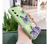 Custodia per telefono con farfalle viola per Huawei P40 P50 P30 P20 Pro Lite Nova 5t Y7A Mate 40 30 20 Pro Lite, cover in silicone liquido, verde chiaro 2, per P Smart 2021