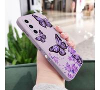 Custodia per telefono con farfalle viola per Huawei P40 P50 P30 P20 Pro Lite Nova 5t Y7A Mate 40 30 20 Pro Lite, cover in silicone liquido, viola chiaro 1, per P Smart 2021