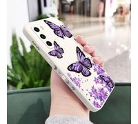 Custodia per telefono con farfalle viola per Huawei P40 P50 P30 P20 Pro Lite Nova 5t Y7A Mate 40 30 20 Pro Lite, cover in silicone liquido, bianco 1, per P Smart 2021