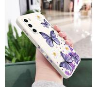 Custodia per telefono con farfalle viola per Huawei P40 P50 P30 P20 Pro Lite Nova 5t Y7A Mate 40 30 20 Pro Lite, cover in silicone liquido, bianco 2, per Nova 5T